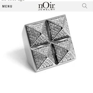 nOir Jewelry Geometric Silver Men's Ring